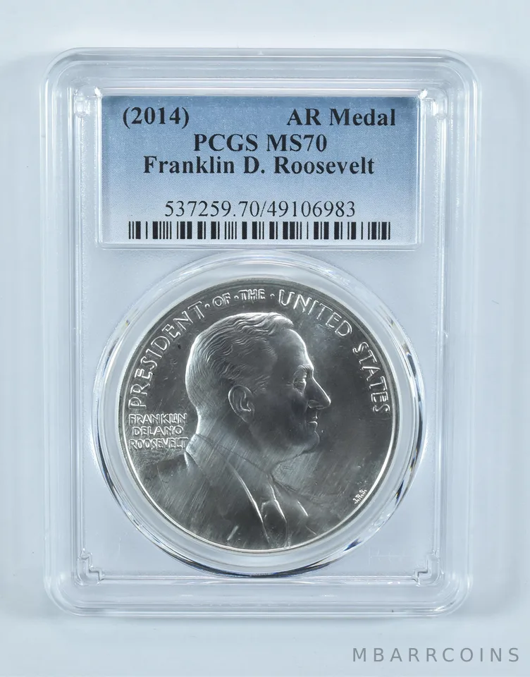 (2014) Silver Medal Franklin D Roosevelt MS70 PCGS Blue Label