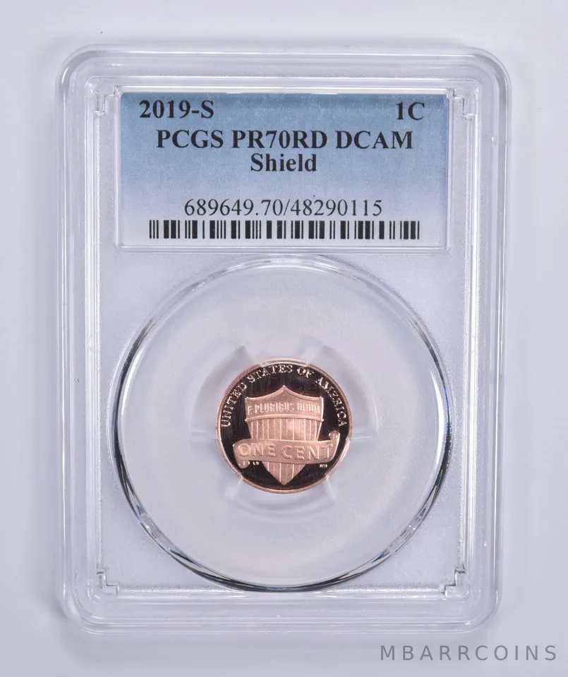 2019-S Lincoln Shield Cent PR70 RD DCAM PCGS Blue Lbl