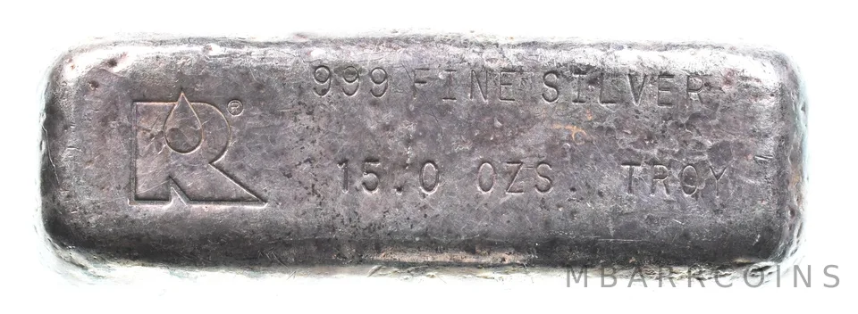 15 Oz Silver Bar Rexair Vintage Poured *1689