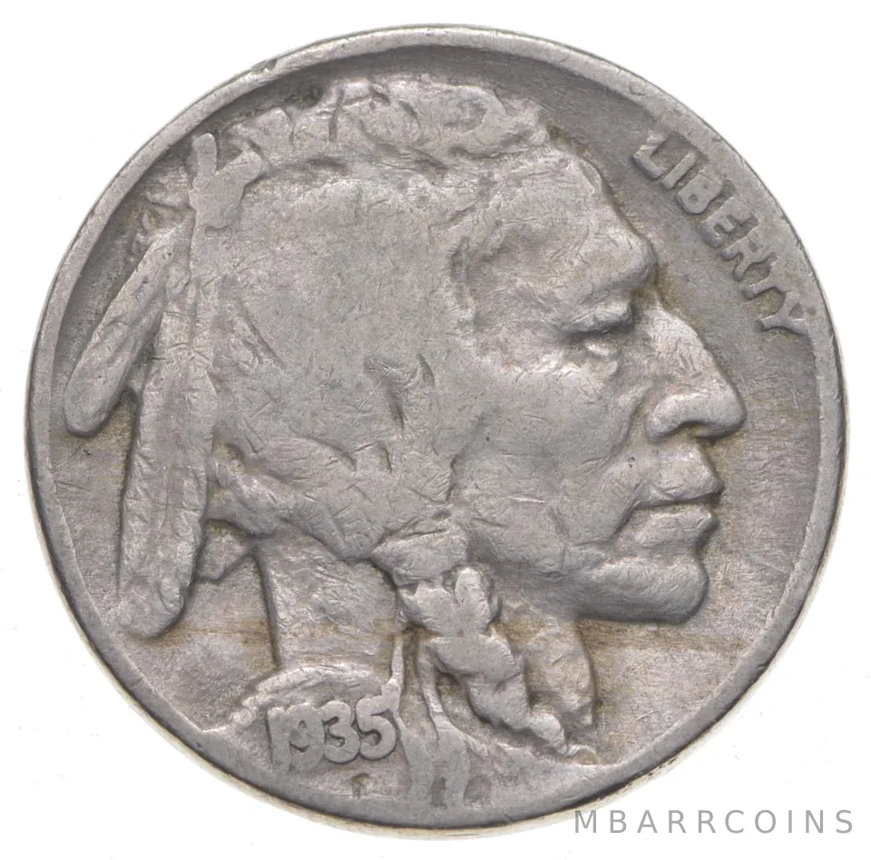 1935 Indian Head Buffalo Nickel - Double Die *0507