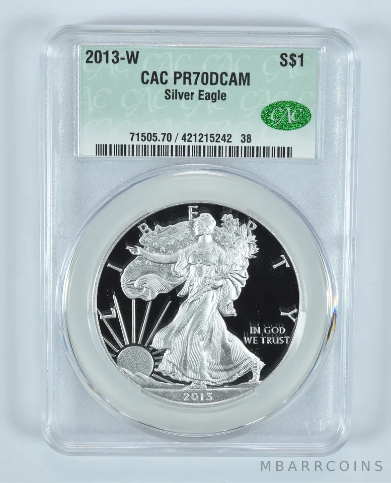 2013-W American Silver Eagle PR70 DCAM CAC CACg