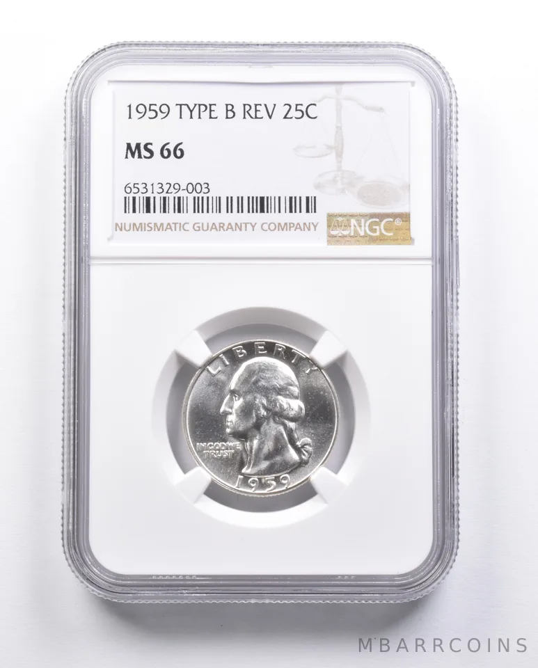 MS66 1959 Type B REV Washington Quarter NGC a6680