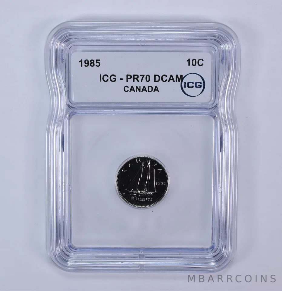 1985 Canada 10 Cents PR70 DCAM ICG