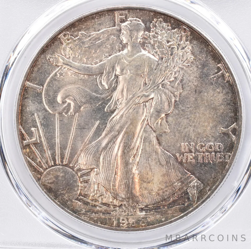 1988 American Silver Eagle MS66 PCGS Beautiful Tone *1414