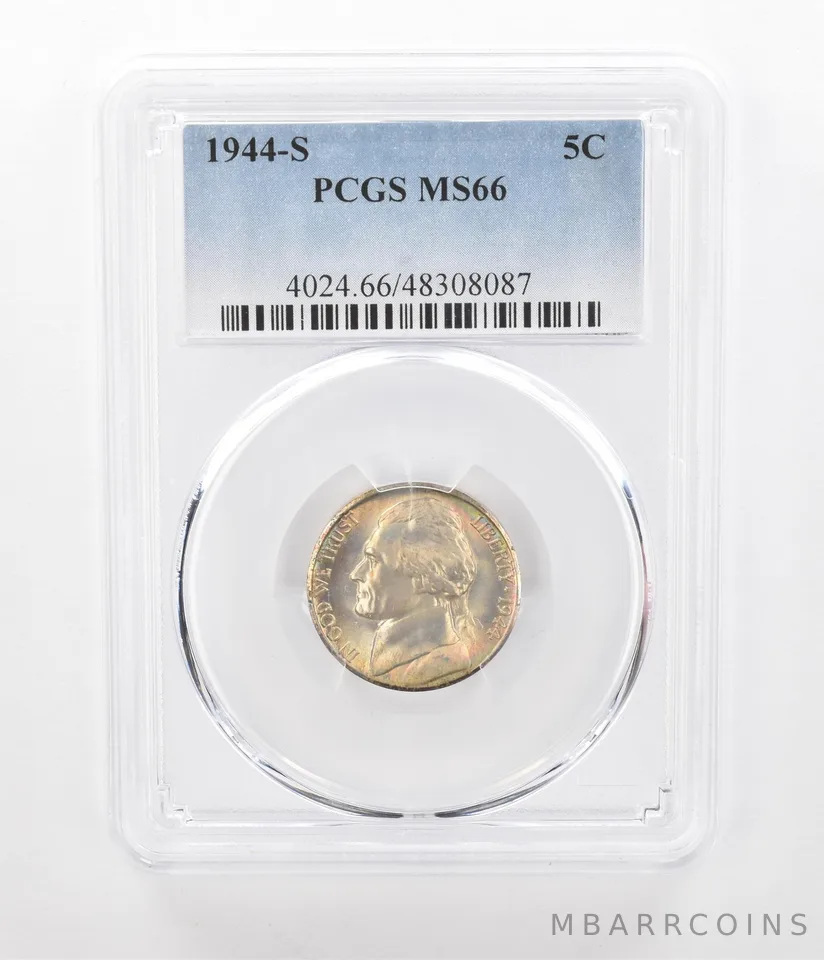 1944-S Jefferson Nickel MS66 PCGS Beautiful Tone *2384