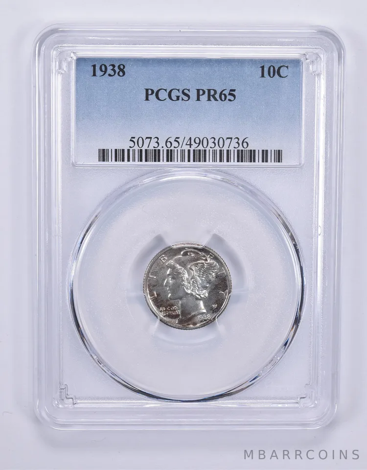1938 Mercury Dime PR65 PCGS a9616