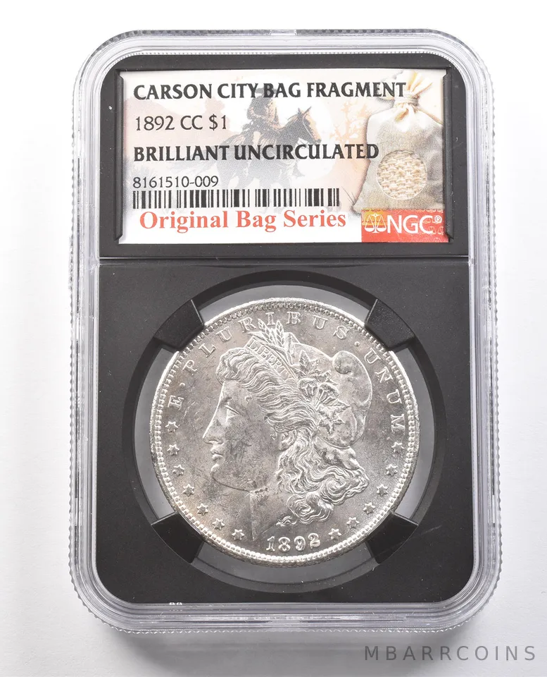 1892-CC Morgan Silver Dollar Original Bag Fragment BU NGC *6149