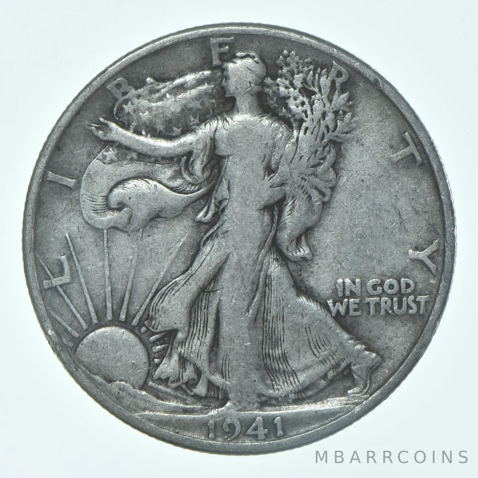 1941-P Walking Liberty Half Dollar CIRC VG+ 90% Silver