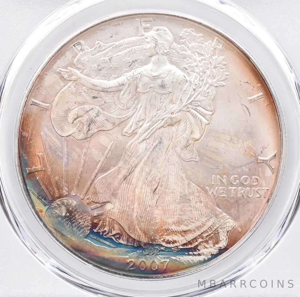 2007 American Silver Eagle MS66 PCGS Beautiful Tone *1390