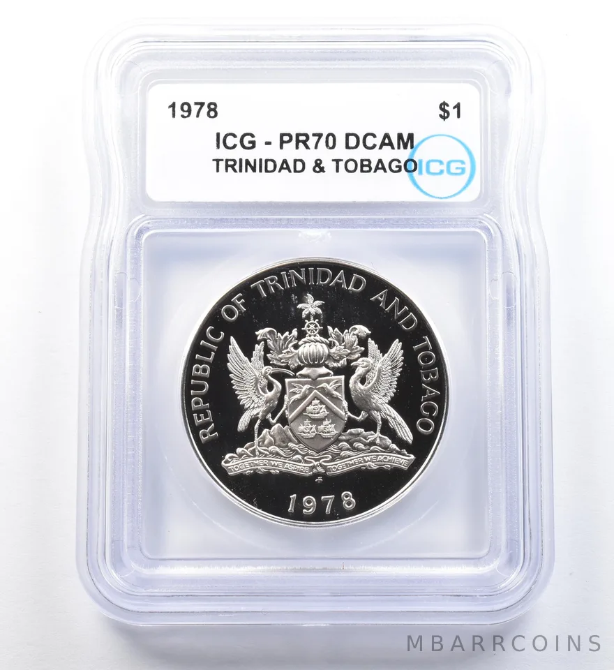 1978 Trinidad & Tobago 1 Dollar PR70 DCAM ICG a1134