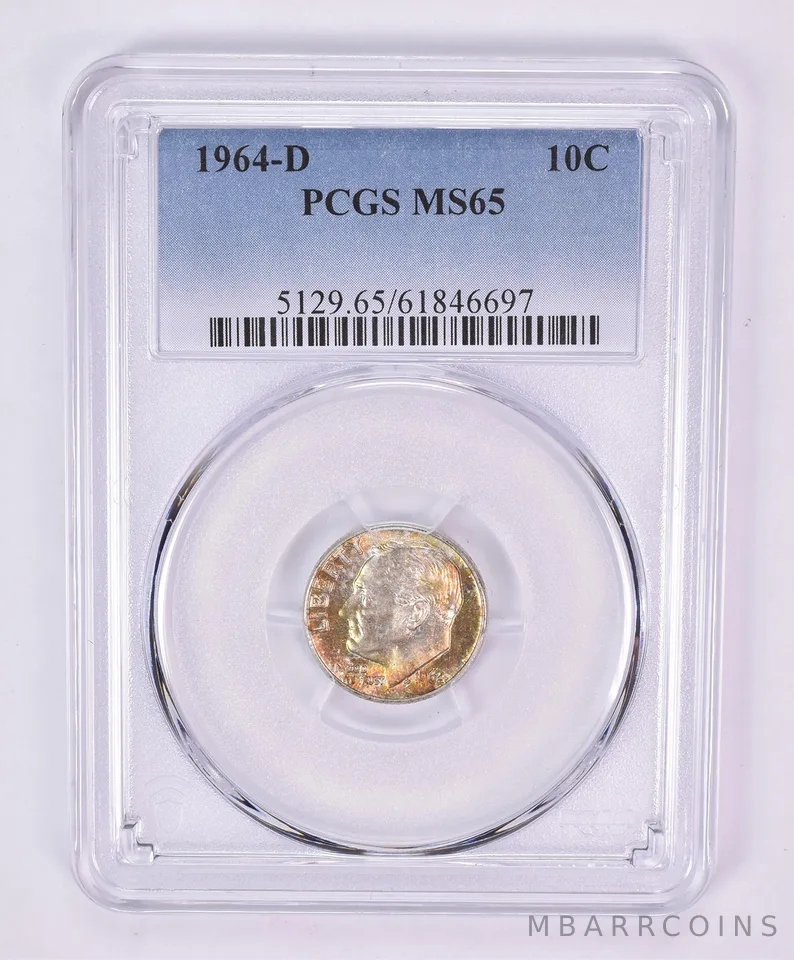 1964-D Roosevelt Dime MS65 PCGS Beautiful Tone *1134
