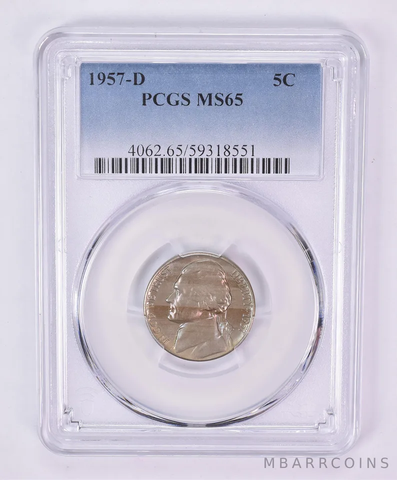 1957-D Jefferson Nickel MS65 PCGS Beautiful Tone *1171