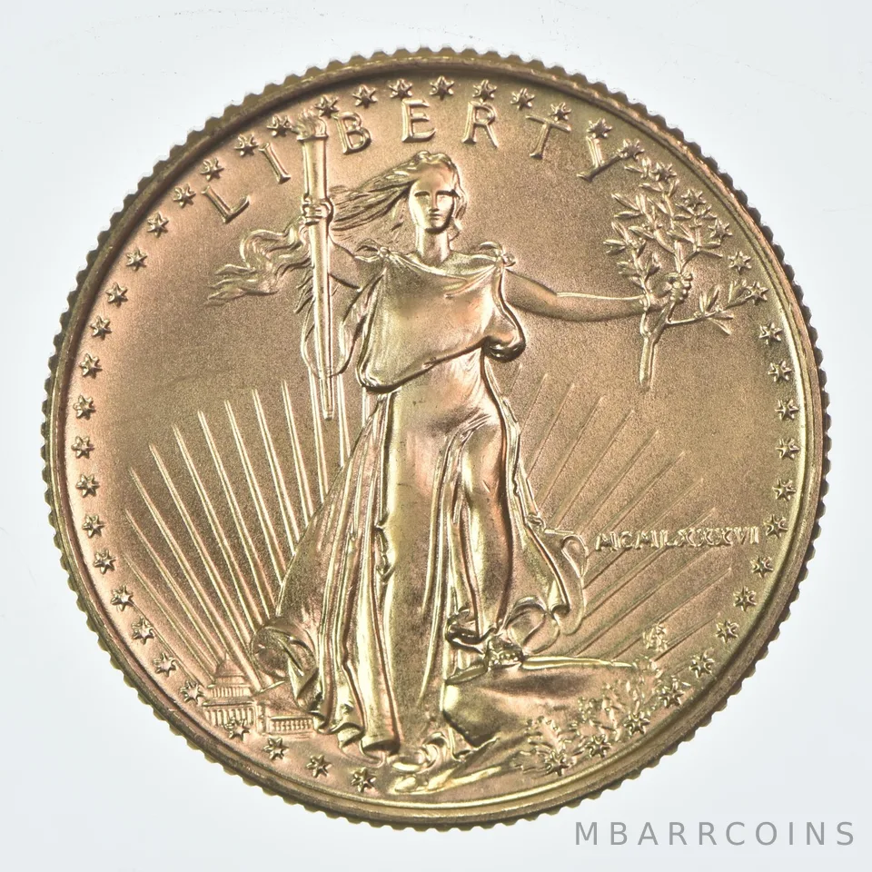 1986 $10 American Gold Eagle 1/4 Oz Gold Unc