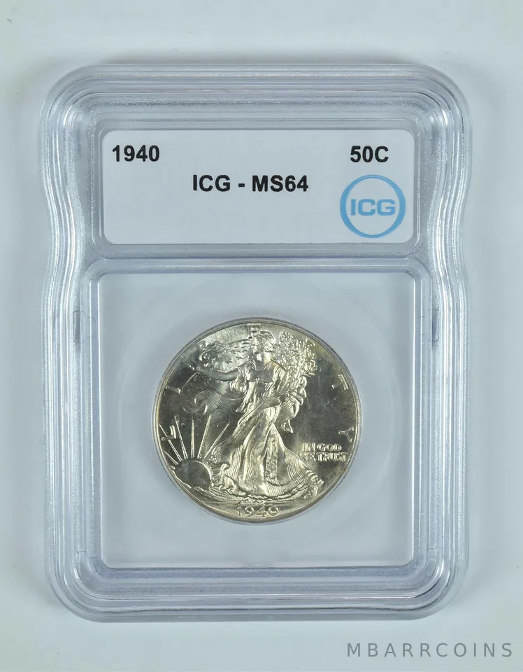 1940 Walking Liberty Half Dollar MS64 ICG