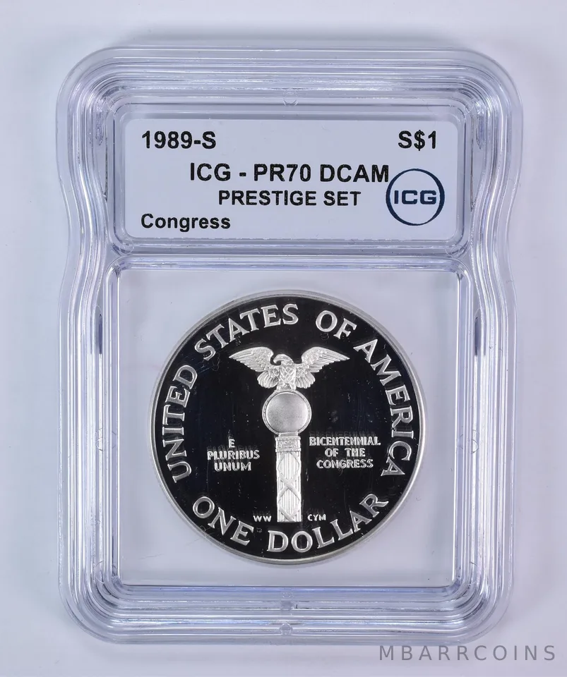 1989-S Congress Commemorative Dollar Prestige Set PR70 DCAM ICG