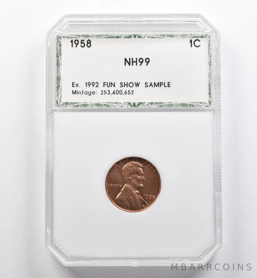 1958 Lincoln Wheat Cent 1992 Fun Show Sample NH99 *9066