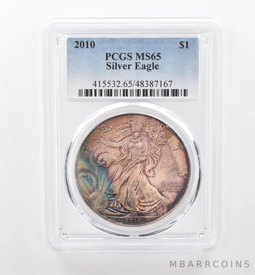 2010 American Silver Eagle MS65 PCGS Beautiful Tone *1956