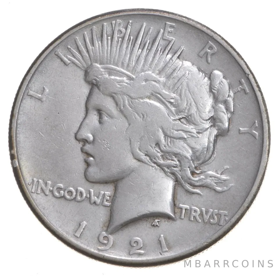 1921 Peace Silver Dollar - Key Date - 1st Year Issue - 90% $1.00