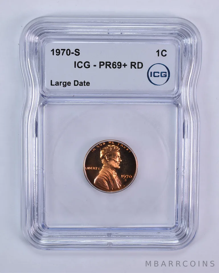 1970-S Lincoln Memorial Cent Large Date PR69+ RD ICG