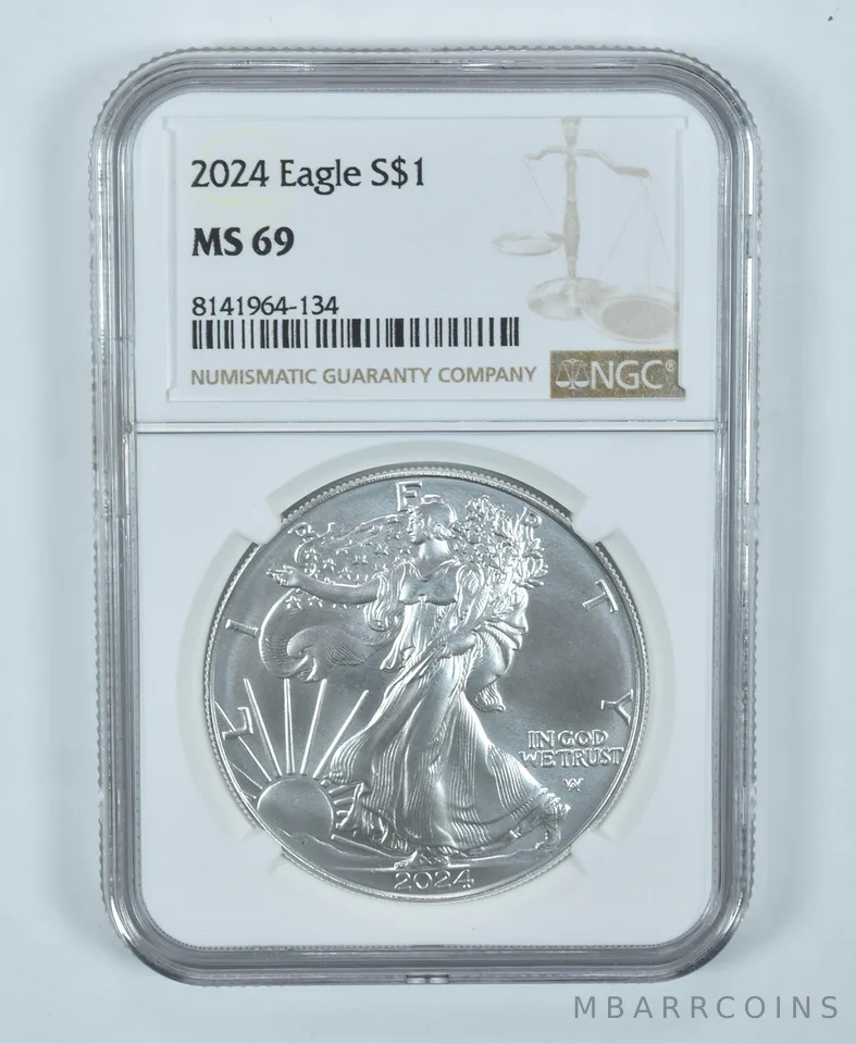 2024 American Silver Eagle MS69 NGC Brown Label