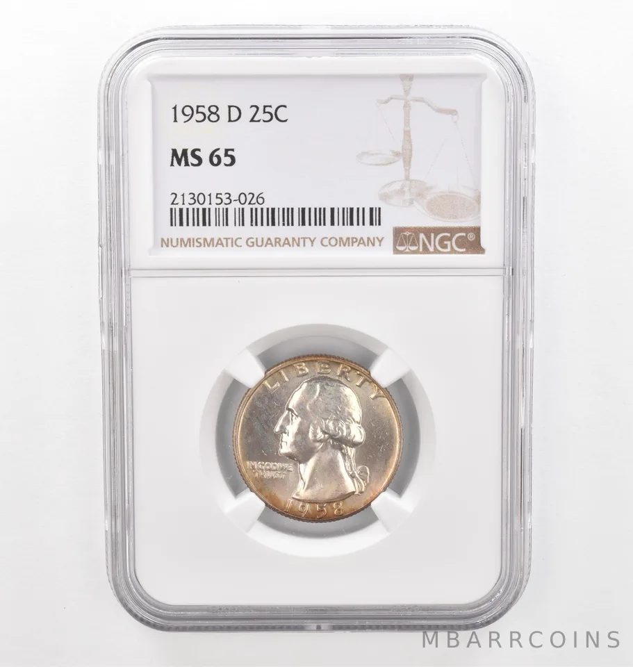 1958-D Washington Quarter MS65 NGC Beautiful Tone *2250