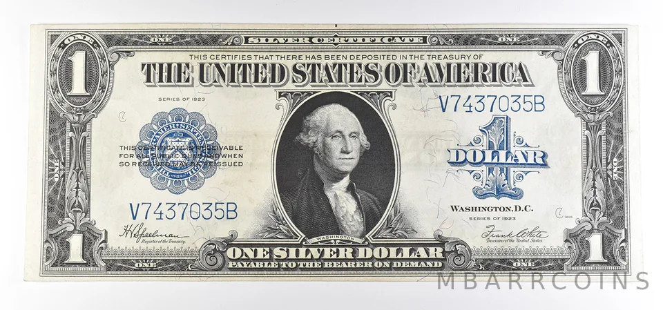 1923 $1 Silver Certificate Large Note Blue Seal FR#237 *0828