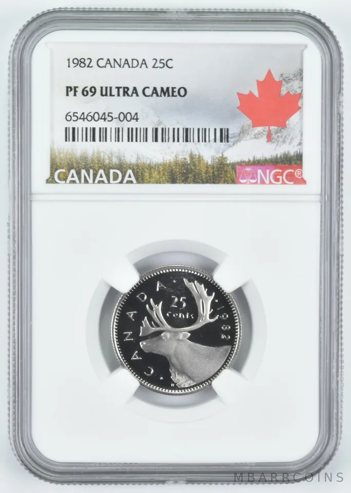1982 Canada 25C Quarter PF69 NGC Canada Lbl