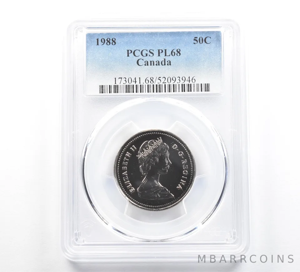 1988 Canada 50 Cents PL68 PCGS Blue Label