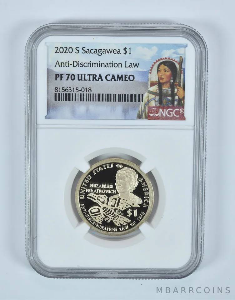 2020-S Sacagawea $1 Anti-Discrimination Law PF70 UCAM NGC Special Label