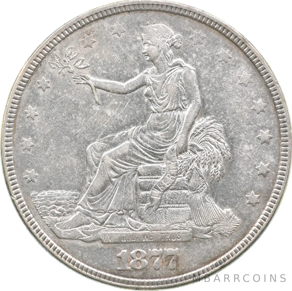 1877 Seated Liberty Trade Dollar *4589