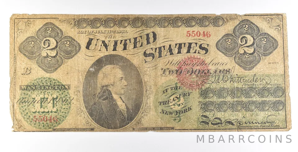 1862 $2 Legal Tender Large Note Red Seal *5629