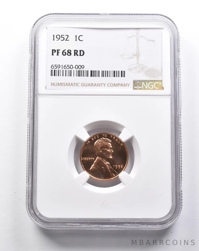 PF68 RD 1952 Lincoln Wheat Cent NGC a8020