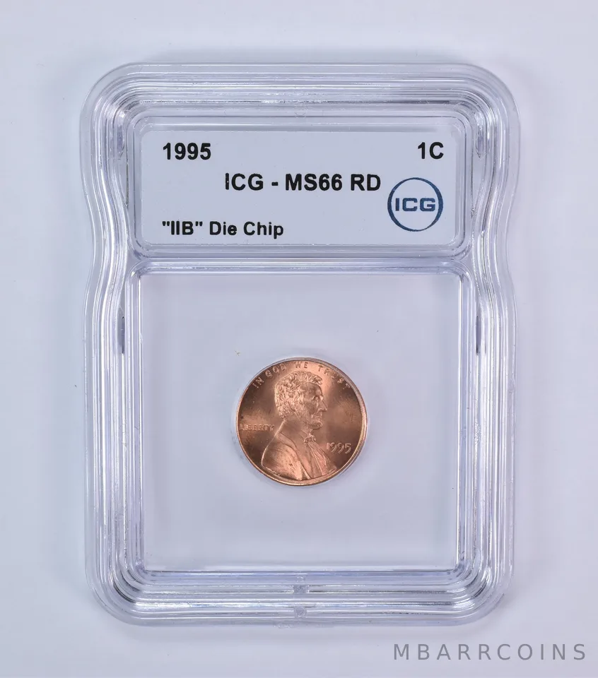 1995 Lincoln Memorial Cent IIB Die Chip MS66 RD ICG *7956