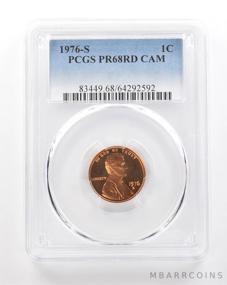 1976-S Lincoln Memorial Cent PR68 RD CAM PCGS Beautiful Tone *3445