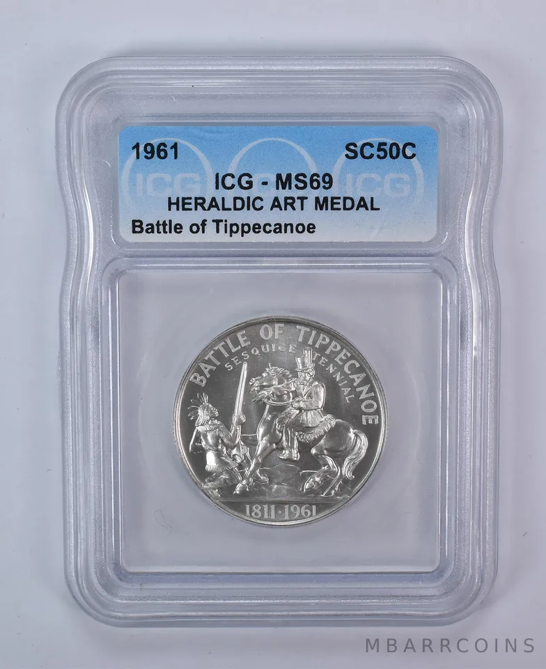1961 So Called Half Dollar Battle of Tippecanoe MS69 ICG