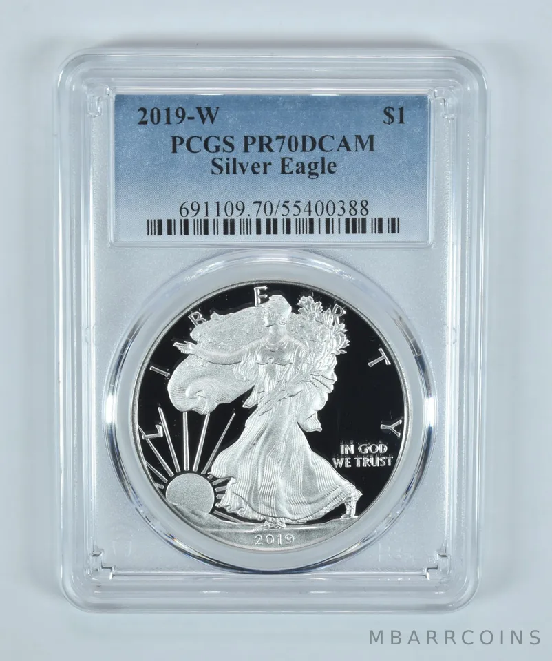 2019-W American Silver Eagle PR70 DCAM PCGS Blue Label