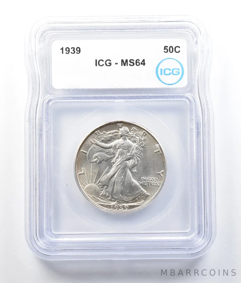 1939 Walking Liberty Half Dollar MS64 ICG *7840