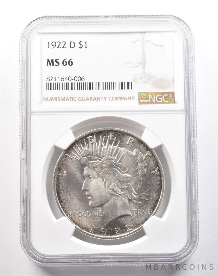 1922-D Peace Silver Dollar MS66 NGC PQ a1850