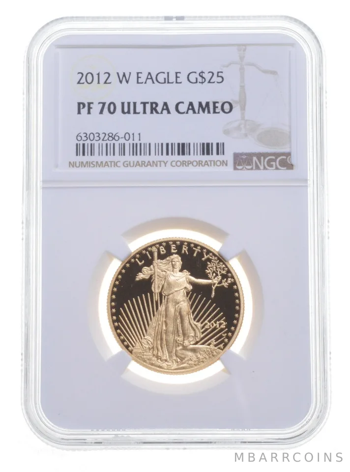 2012-W $25 American Gold Eagle 1/2 Oz Gold PF70 UCAM NGC