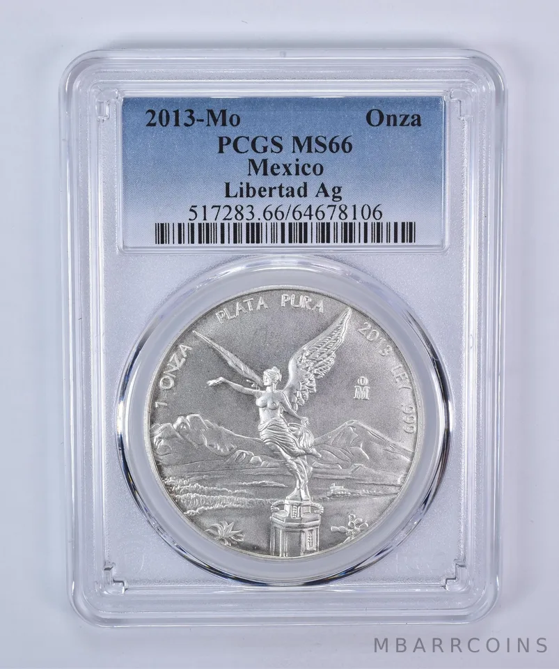 2013 Mo Mexico 1 Onza Silver Libertad MS66 PCGS Blue Label