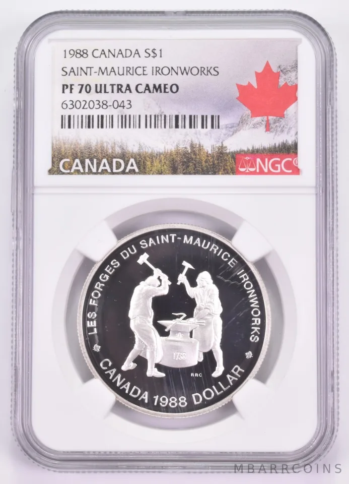 1988 Canada 1 Dollar Silver Ironworkers PF70 UCam NGC Special Label