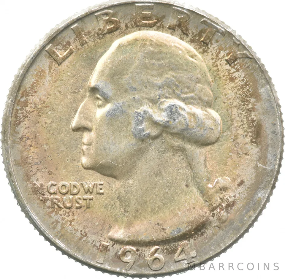1964-D Washington Quarter Awesome Color *8921