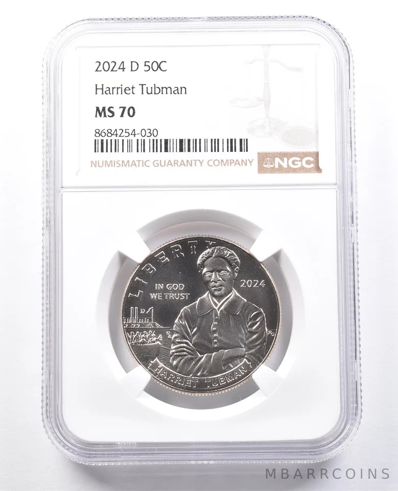 2024-D Harriet Tubman Commemorative Half Dollar MS70 NGC Brown Label