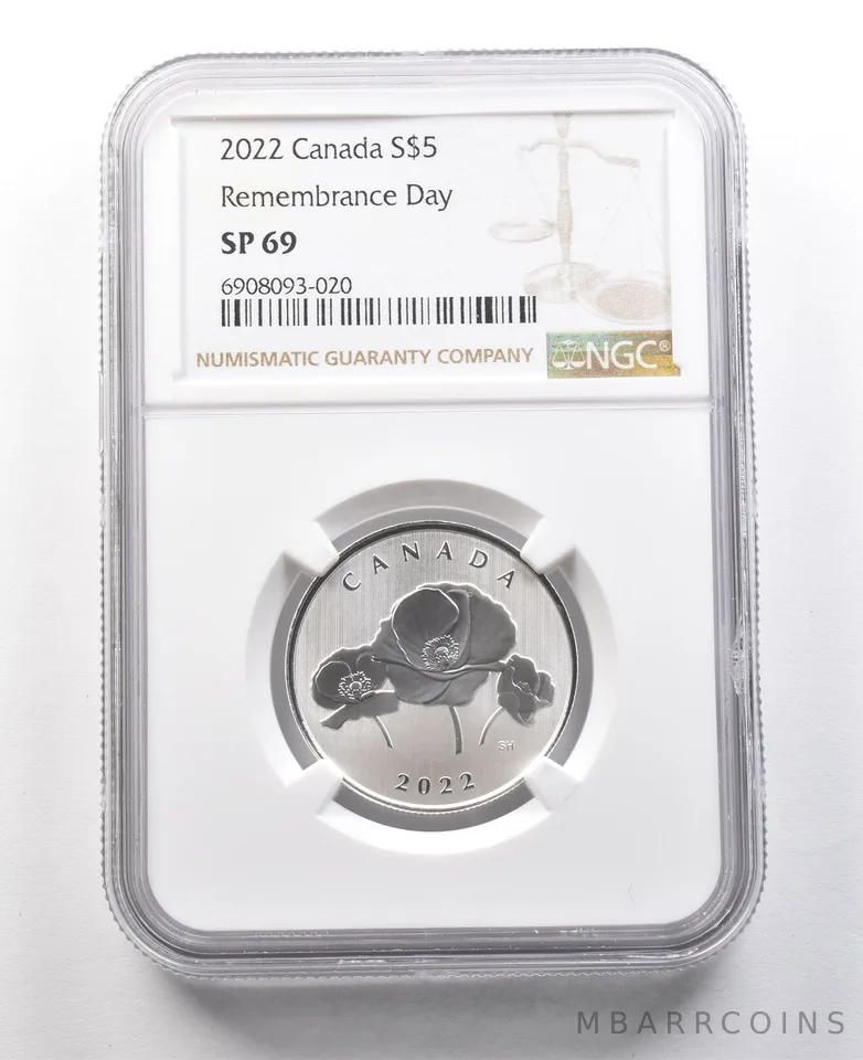 2022 Canada 5 Dollars Silver Remembrance Day SP69 NGC a8430