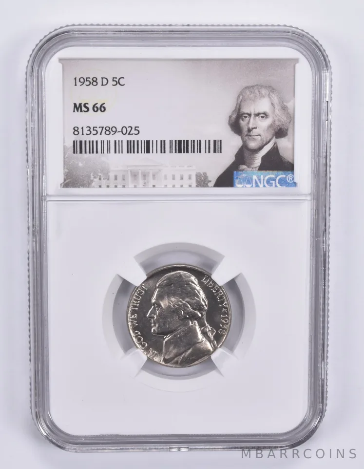 1958-D Jefferson Nickel MS66 NGC Special Label