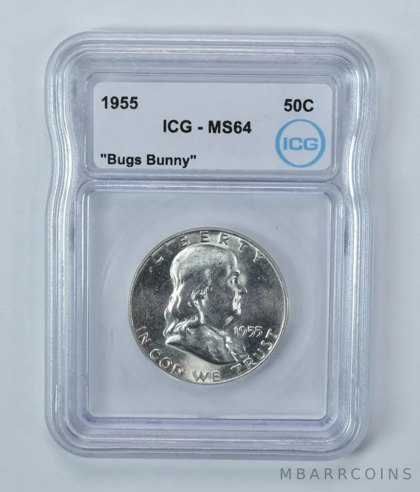 1955 Franklin Half Dollar Bugs Bunny MS64 ICG