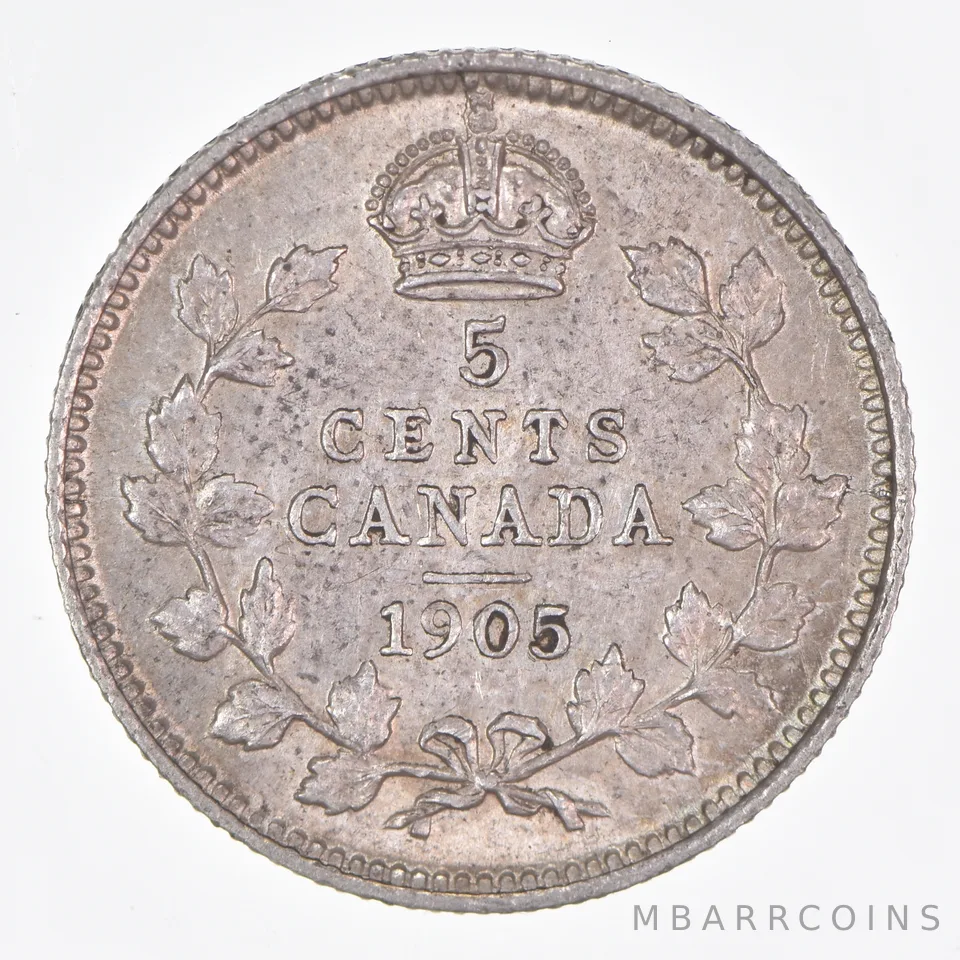 Better Date - 1905 Canada 5 Cents World Coin- Silver *264