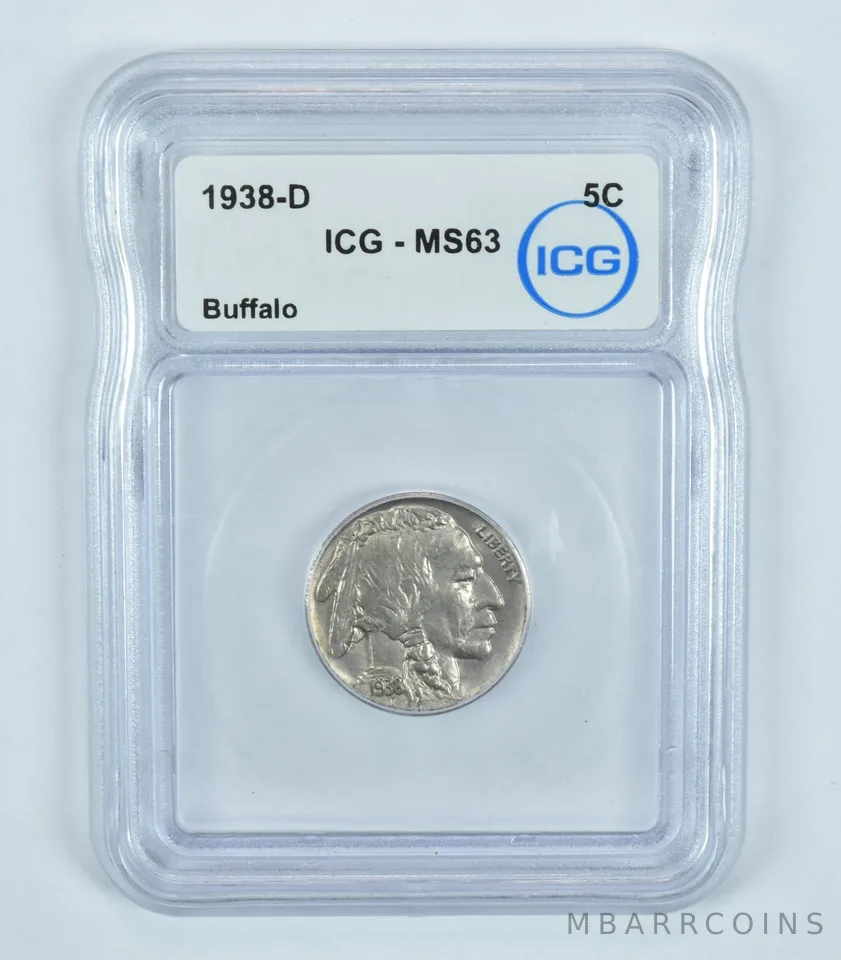 1938-D Indian Head Buffalo Nickel MS63 ICG