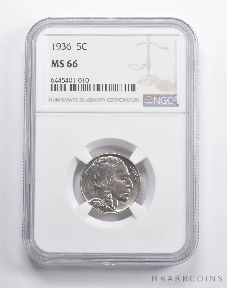 MS66 1936 Indian Head Buffalo Nickel NGC *2553