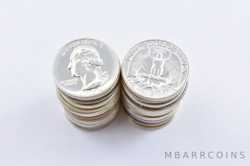 (40) 1958-1964 Proof Washington Quarter 90% Silver ROLL